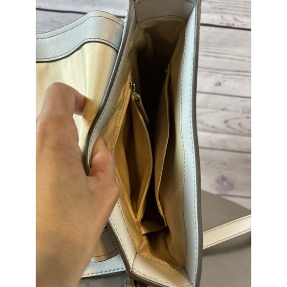 Edgy MARC JACOBS New York Rider Gray Genuine Leather Crossbody Shoulder Bag - Picture 9 of 14